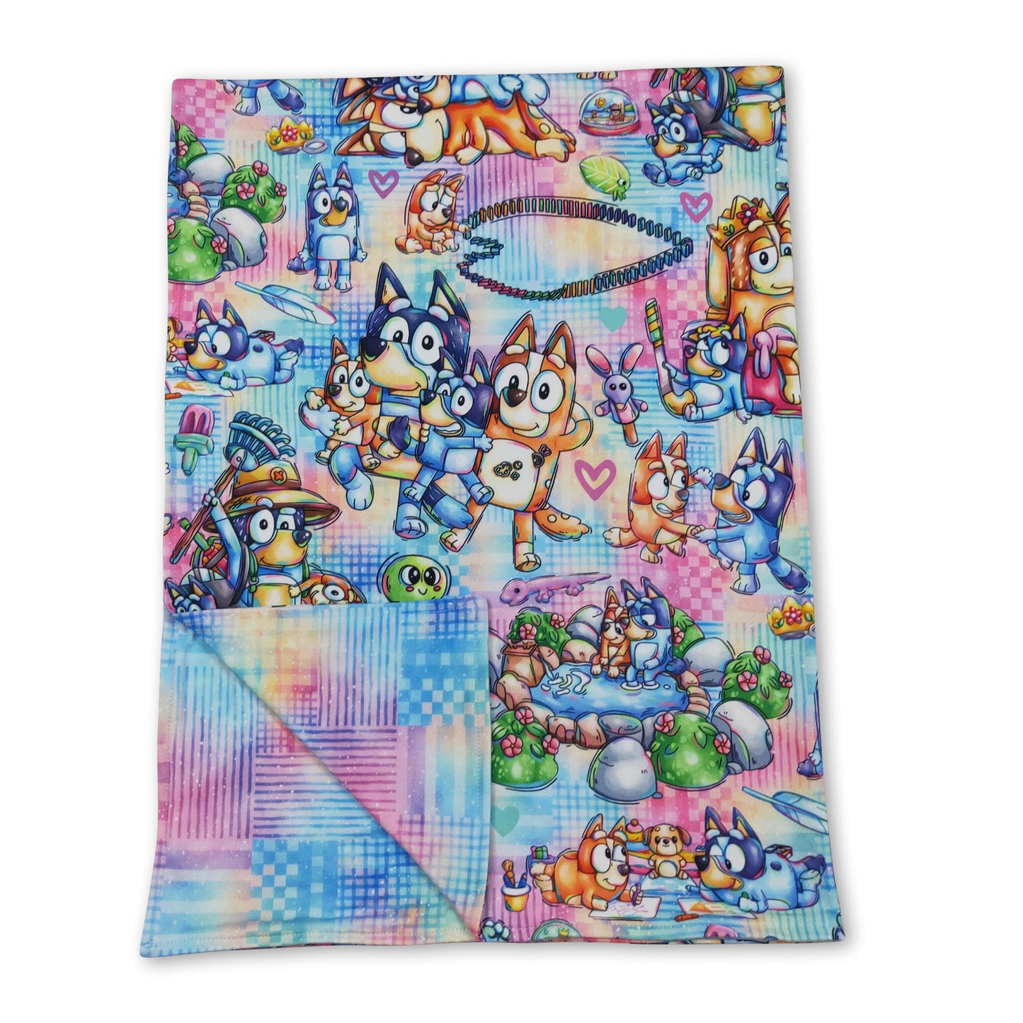 Pink polka dots colorful dog baby girls blankets