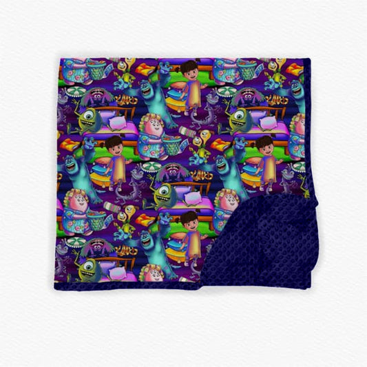 Purple polka dots monster baby kids blankets