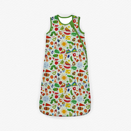 Sleeveless green fruits worm baby kids sleep sack