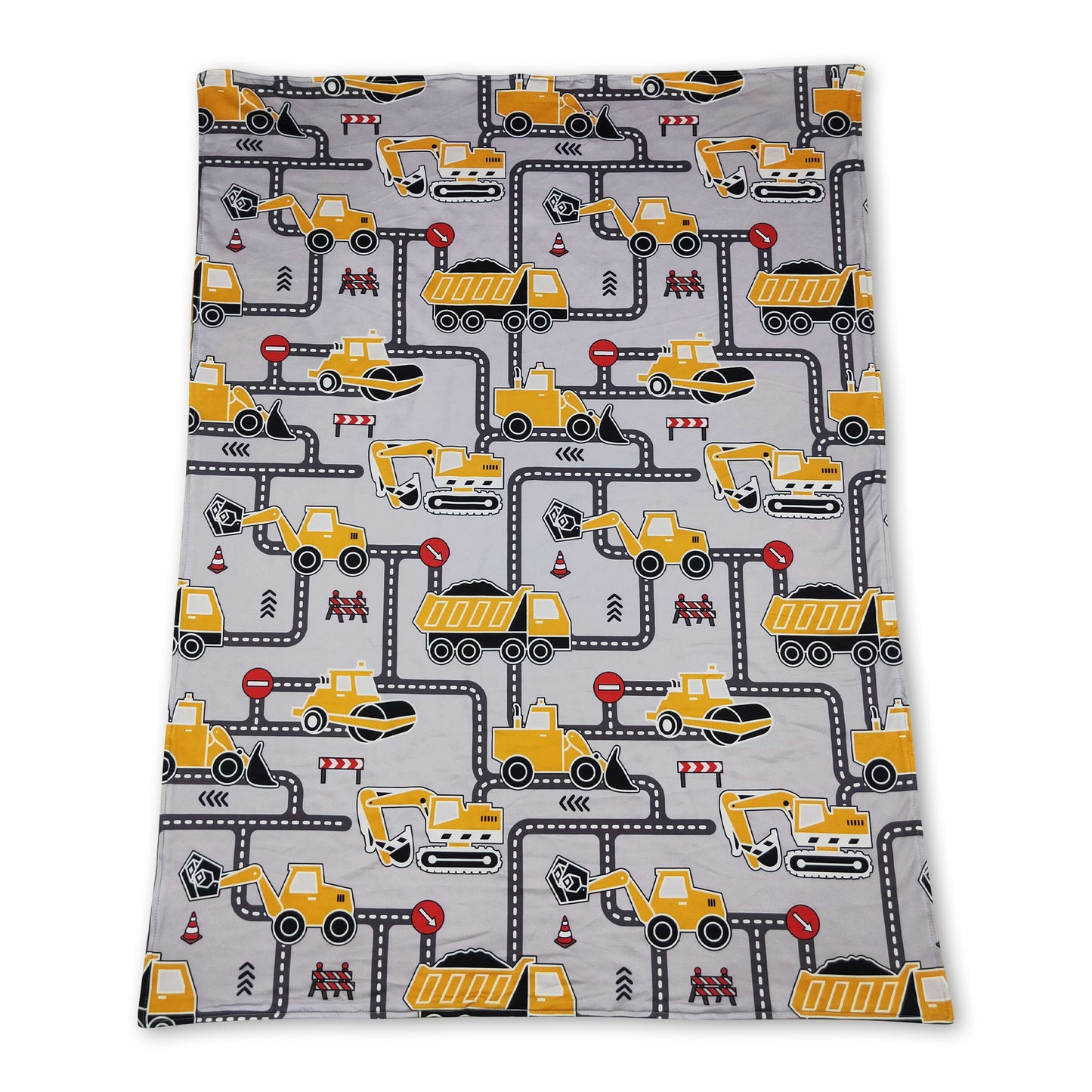 Constructions yellow polka dots kids boys blankets