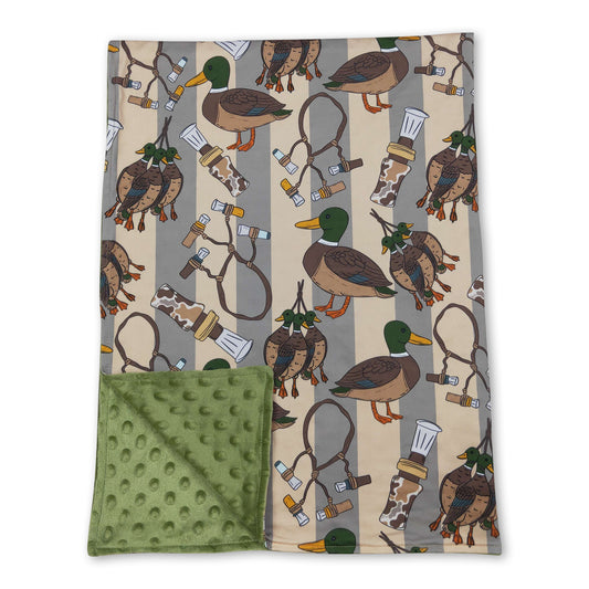 Camo duck call stripe hunting baby kids blankets