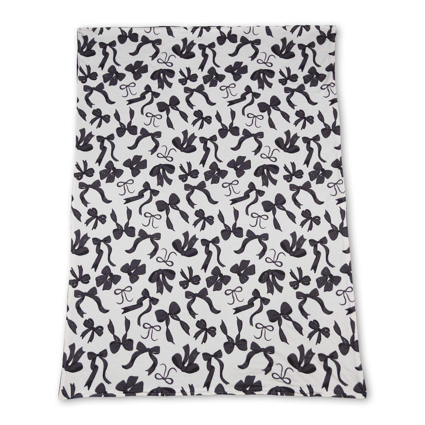 Black polka dots bows baby girls minky blankets
