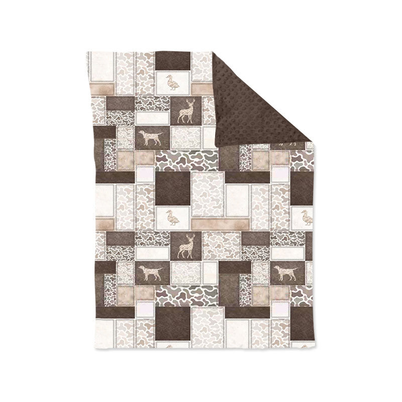 Brown camo duck dog deer hunting baby boy blankets