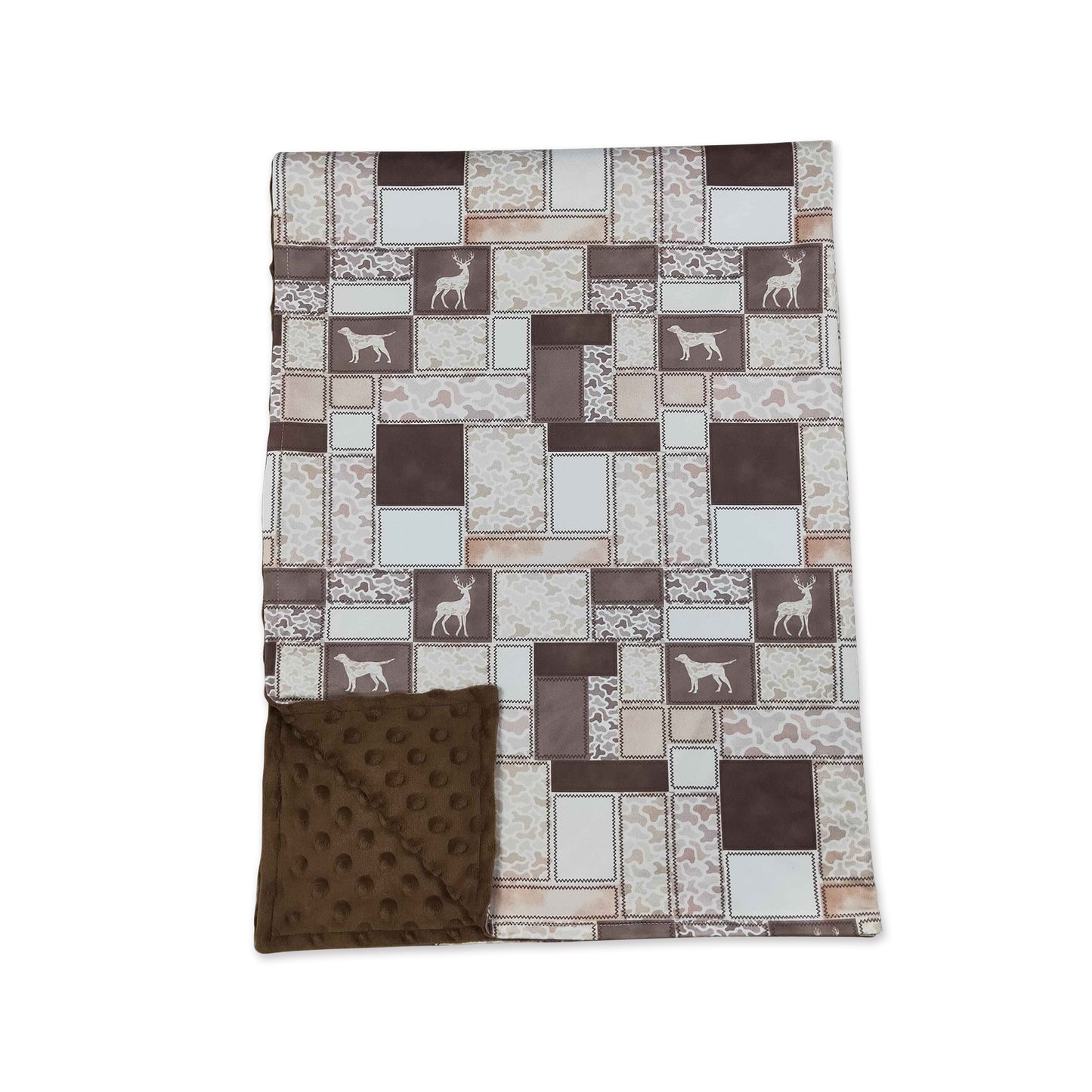 Brown camo duck dog deer hunting baby boy blankets