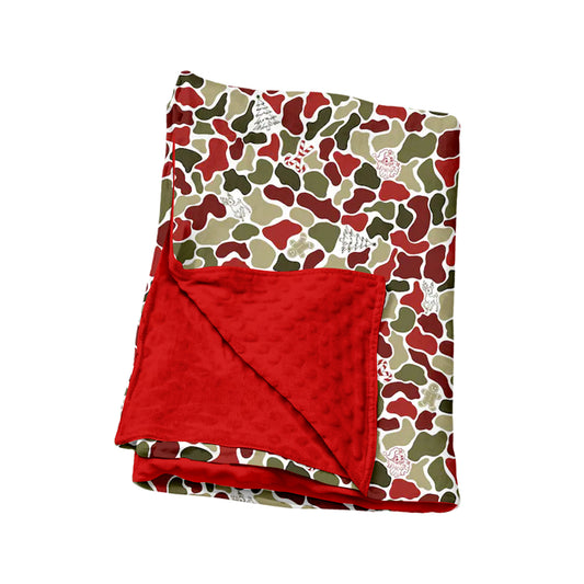 Gingerbread santa camo baby kids Christmas blanket