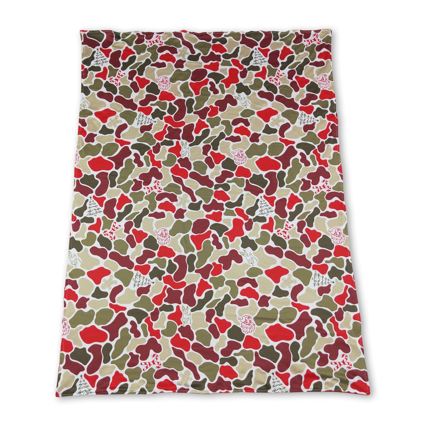 Gingerbread santa camo baby kids Christmas blanket