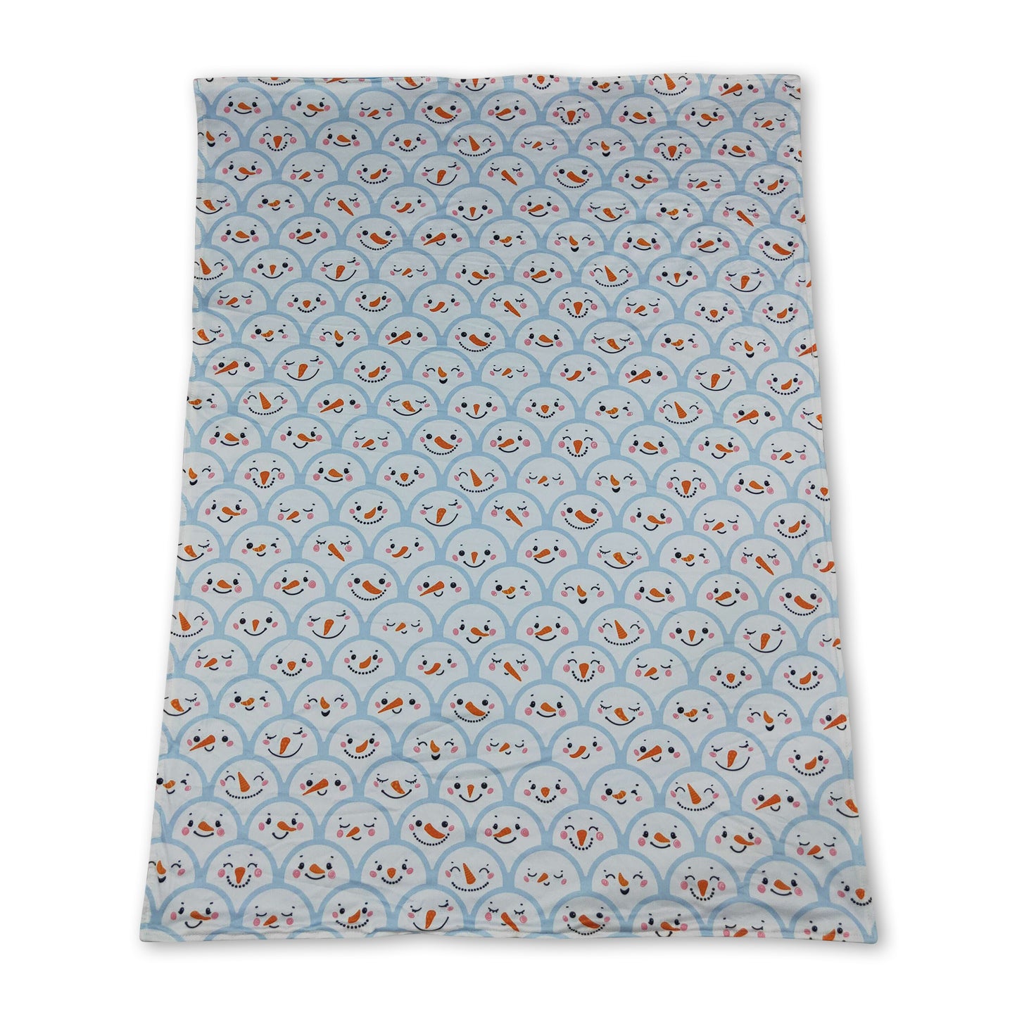 Snowman light blue minky dots baby boy blanket