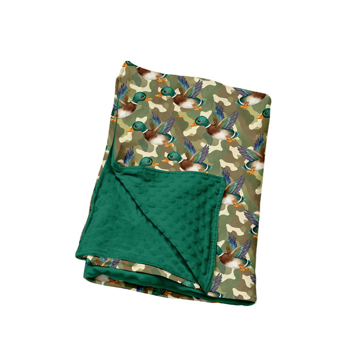 Duck camo green hunting baby boys blanket