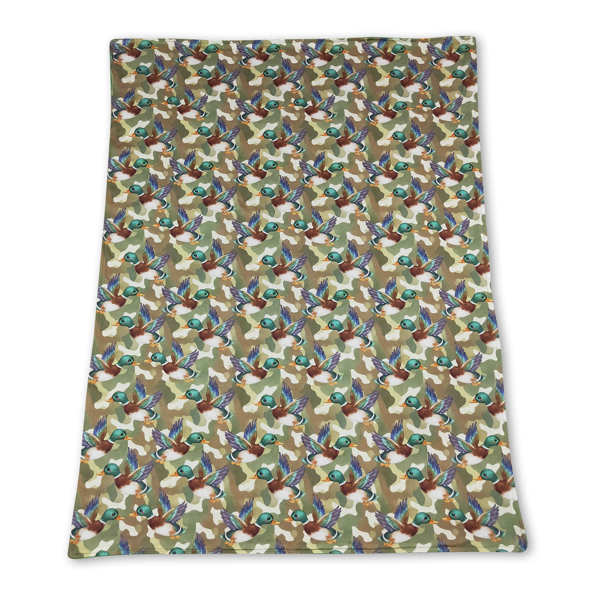 Duck camo green hunting baby boys blanket