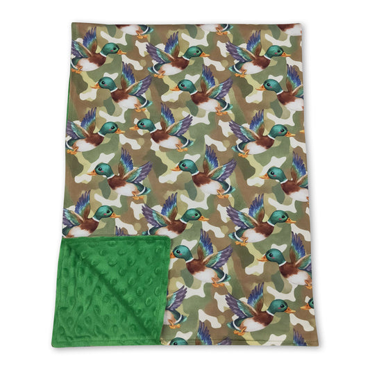 Duck camo green hunting baby boys blanket
