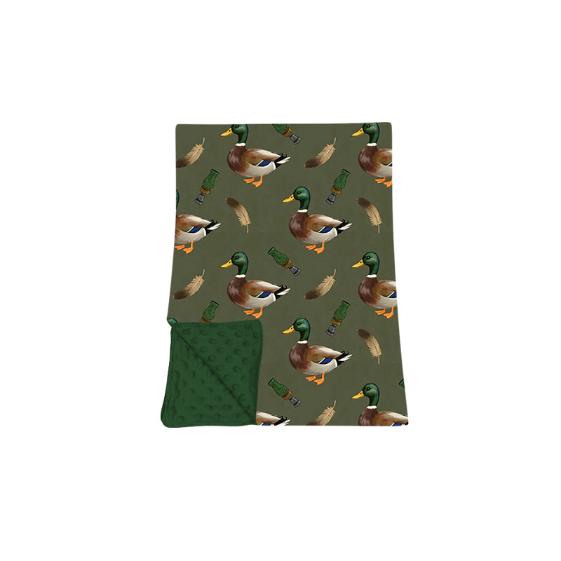 Duck call green hunting baby boys blanket