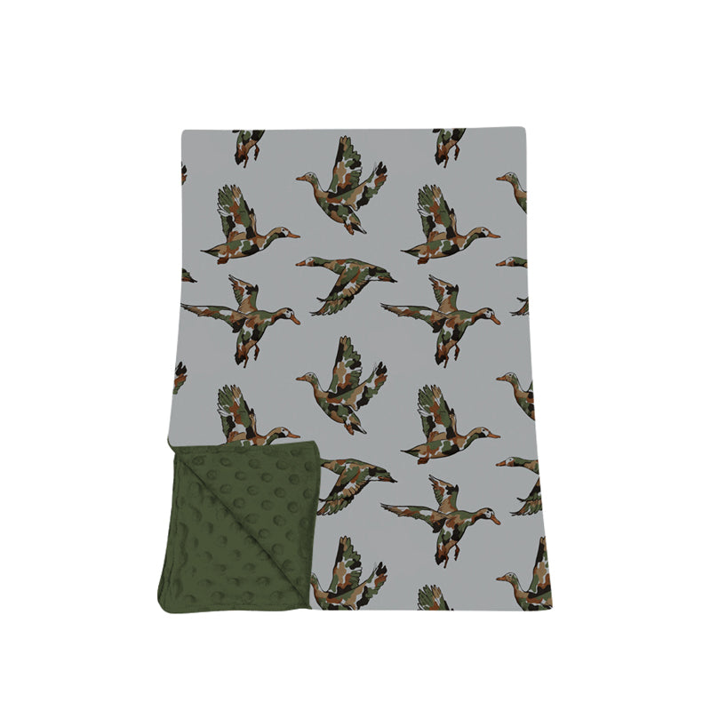 Camo duck green hunting fall baby boys blanket
