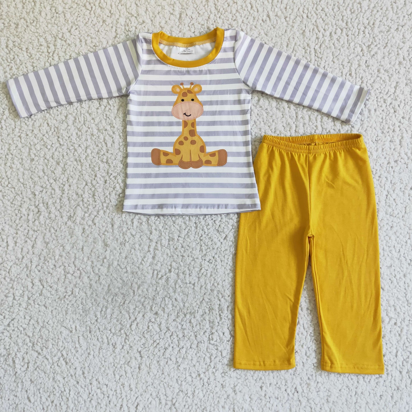 Giraff print stripe pants cotton pants boy fall clothing