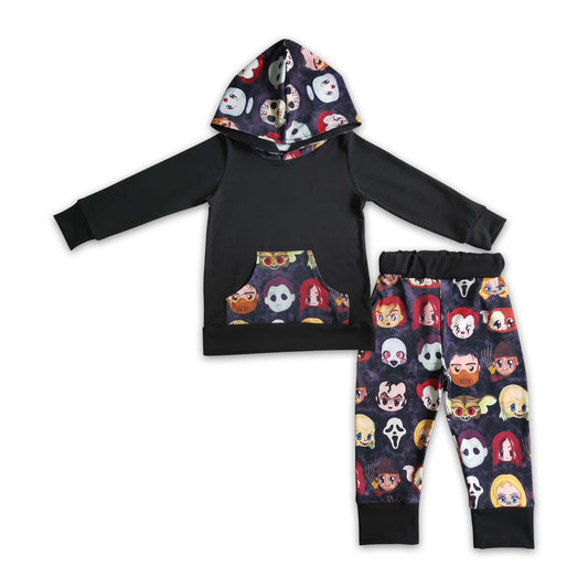 Balloon scream black hoodie boy Halloween clothes