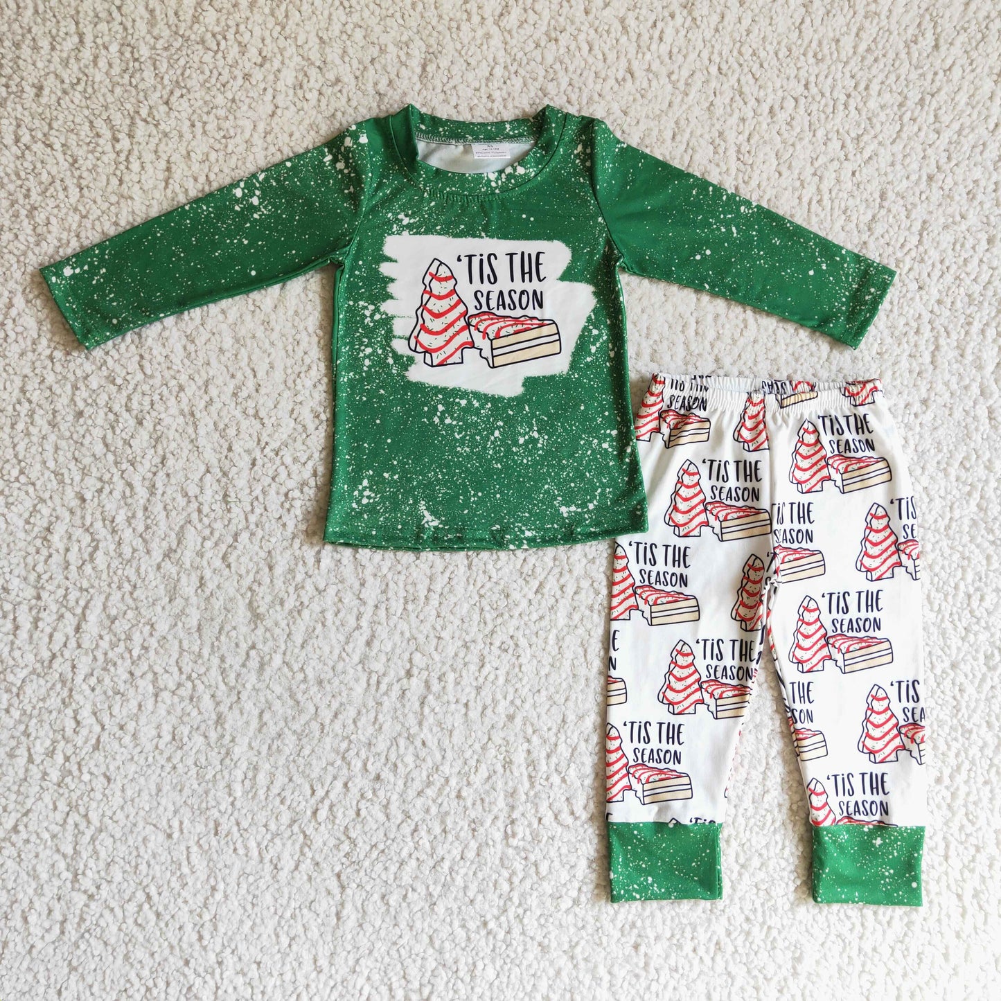 'Tis the season shirt pants green boy Christmas clothing set