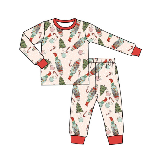 Christmas tree candy cane long sleeves kids boy pajamas