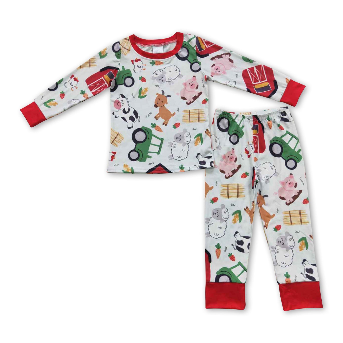 Cow pig sheep chicken baby kids farm pajamas