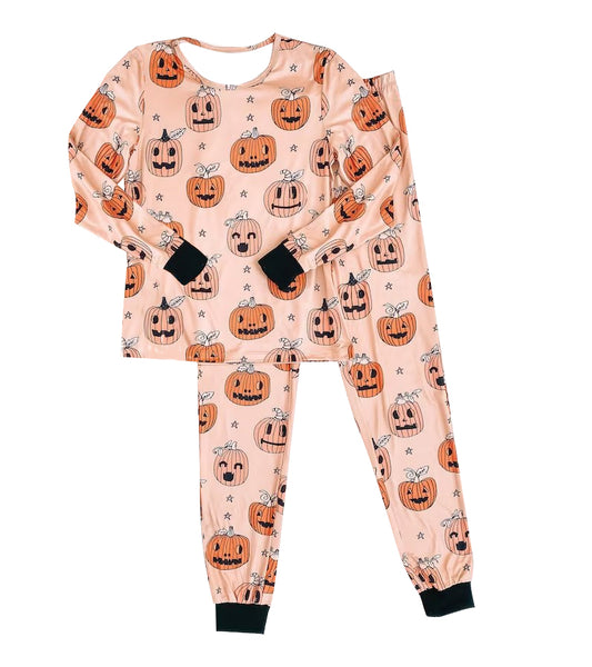Pumpkin long sleeves adult Halloween pajamas