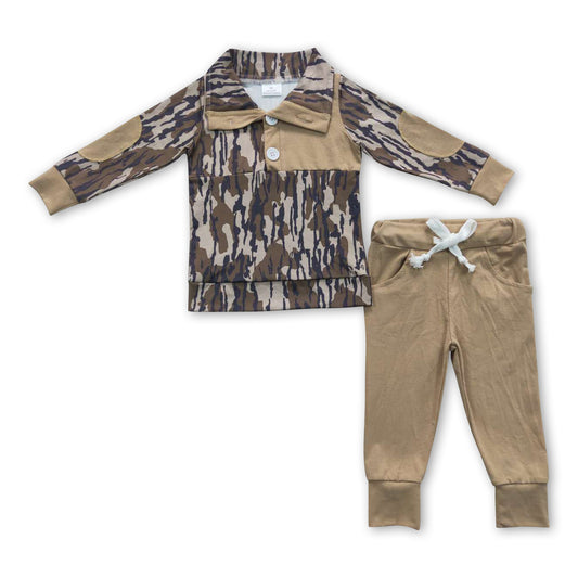 Camo pullover pants kids boy clothing set