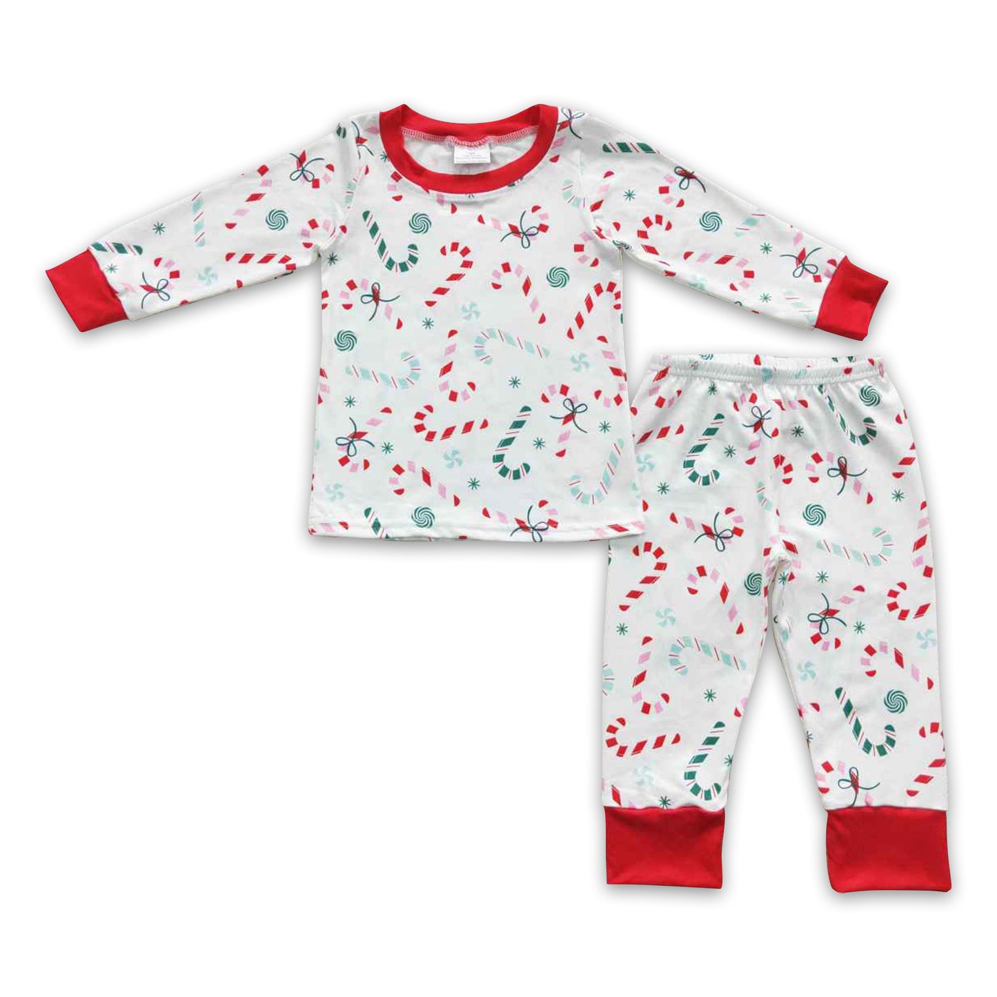 Candy cane long sleeves kids boy Christmas pajamas