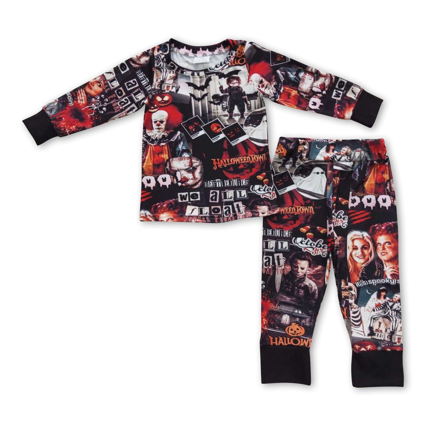 Spooky season halloween pumpking baby kids pajamas