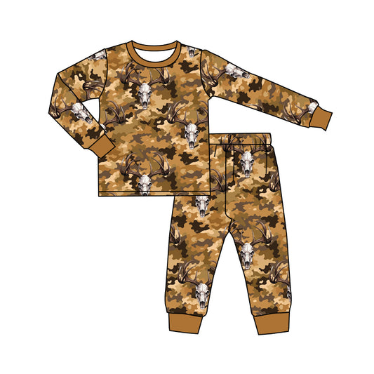 Deer camo long sleeves baby boy pajamas