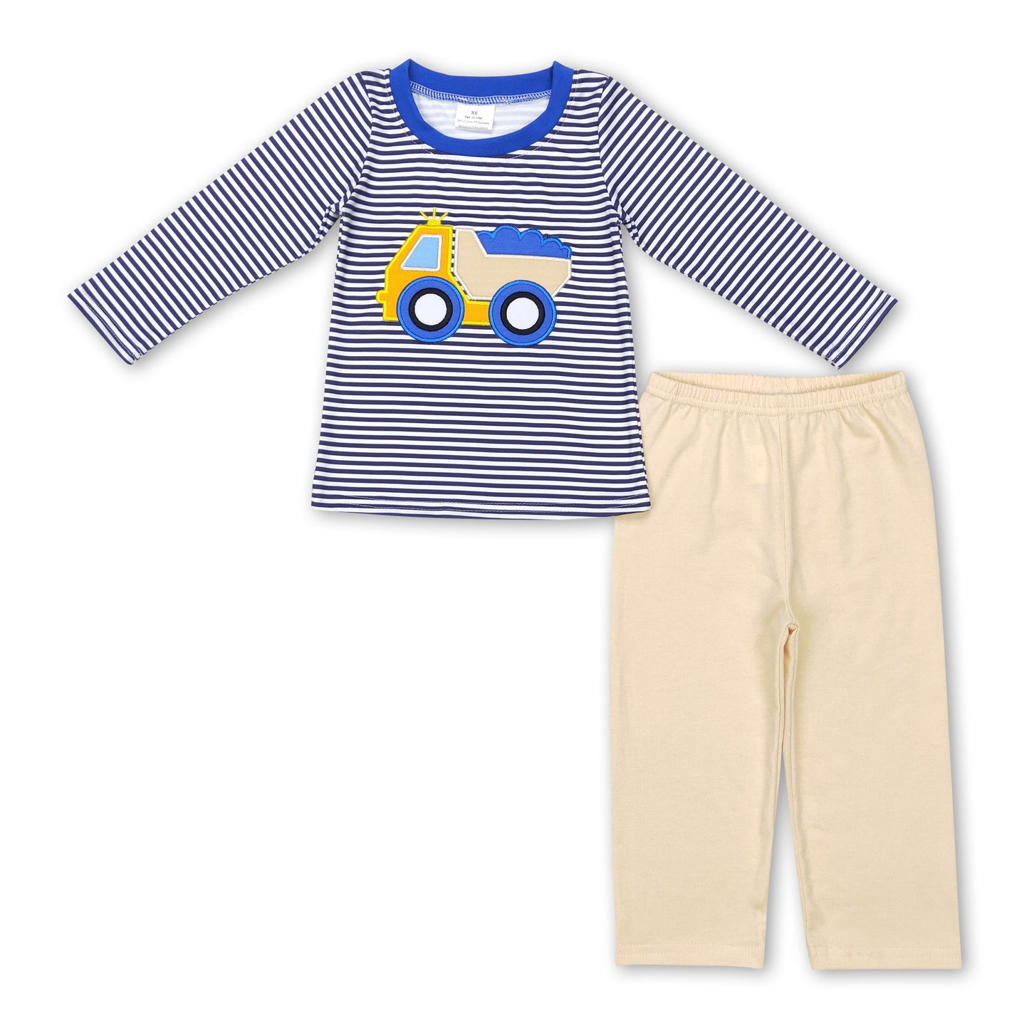 Blue stripe constructions kids boy outfits