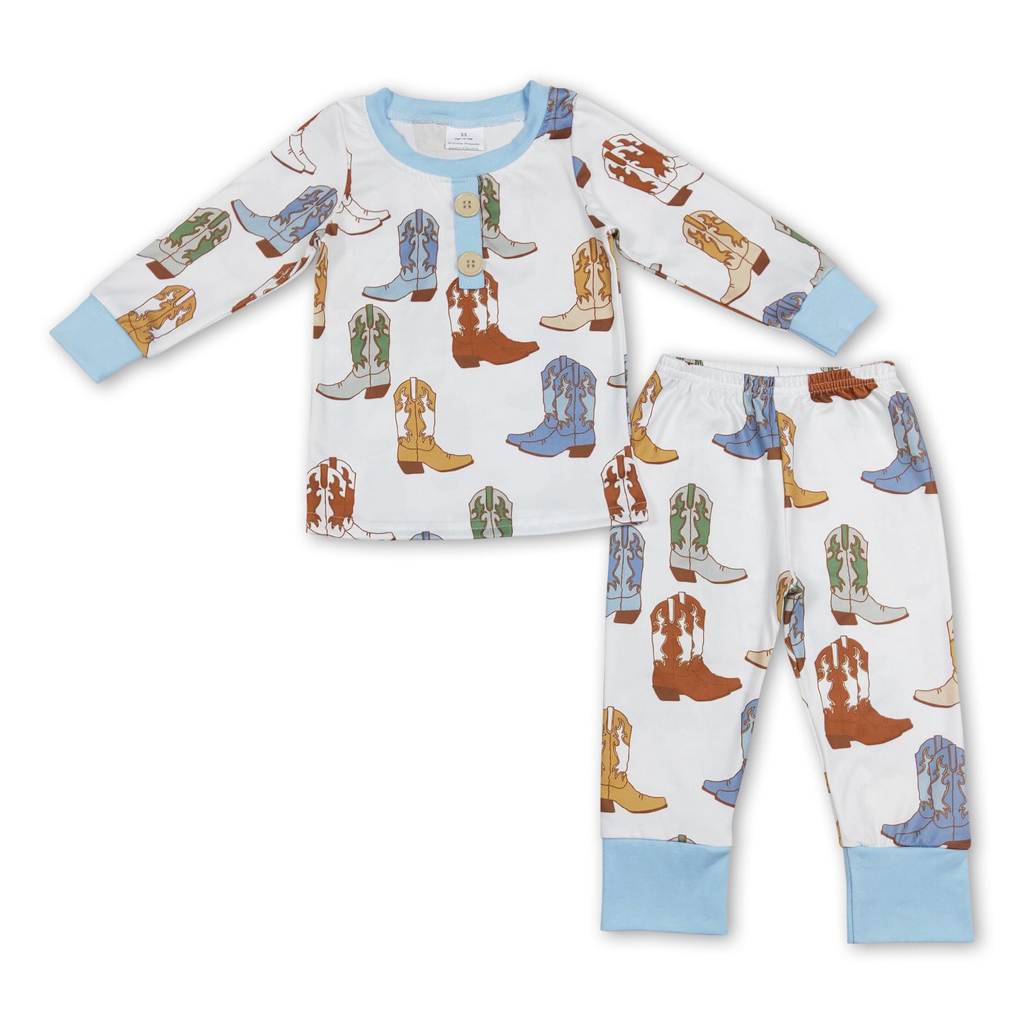 Long sleeves boots kids boys pajamas