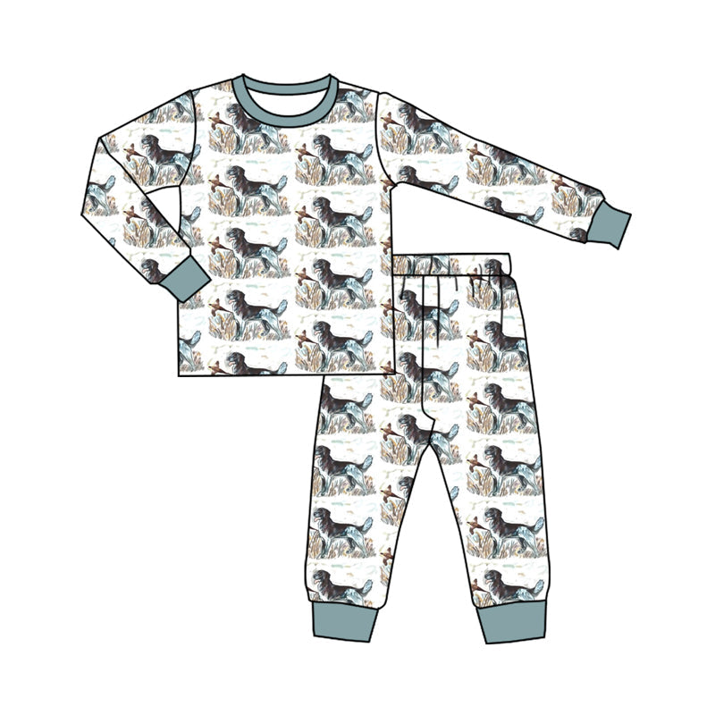 Long sleeves dog duck kids boys pajamas