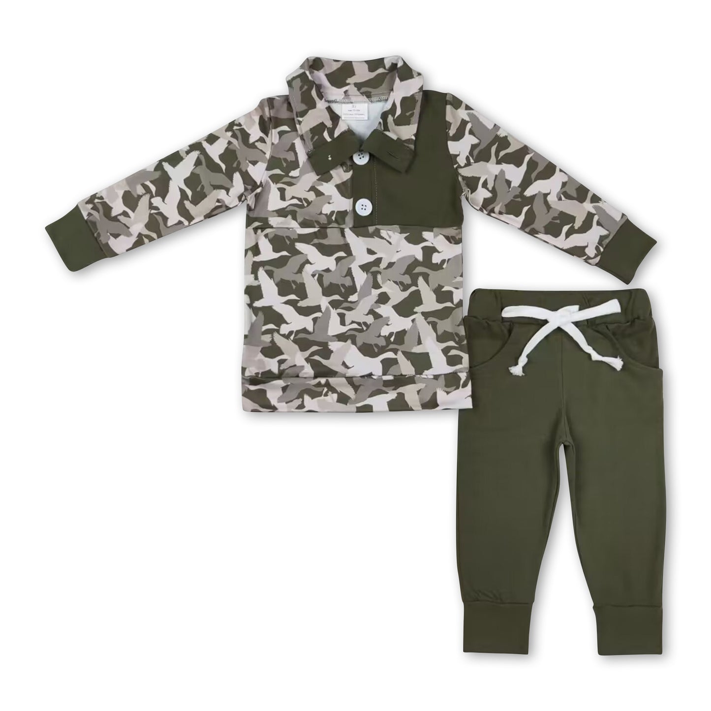 Long sleeves duck kids boys hunting pullover set