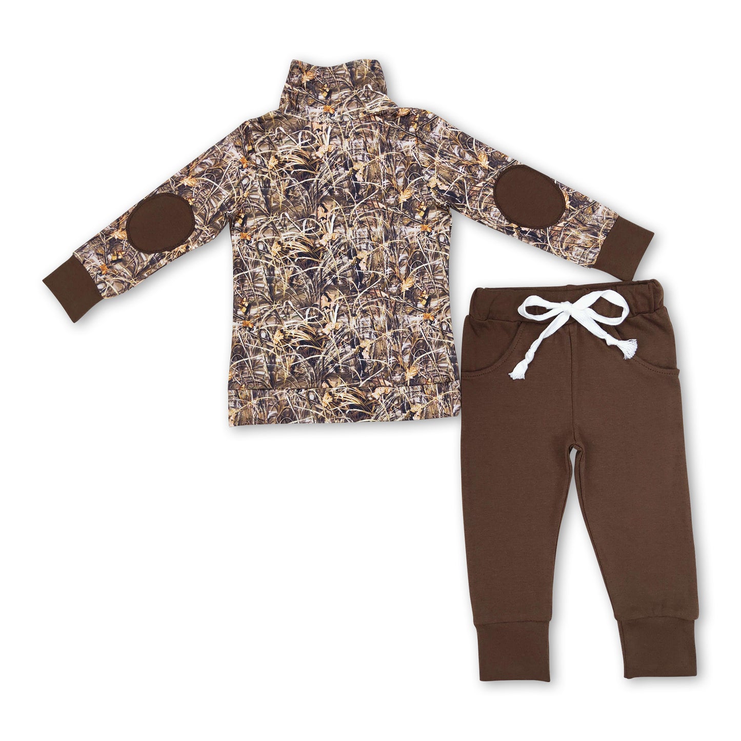 Long sleeves camo kids boys hunting pullover set