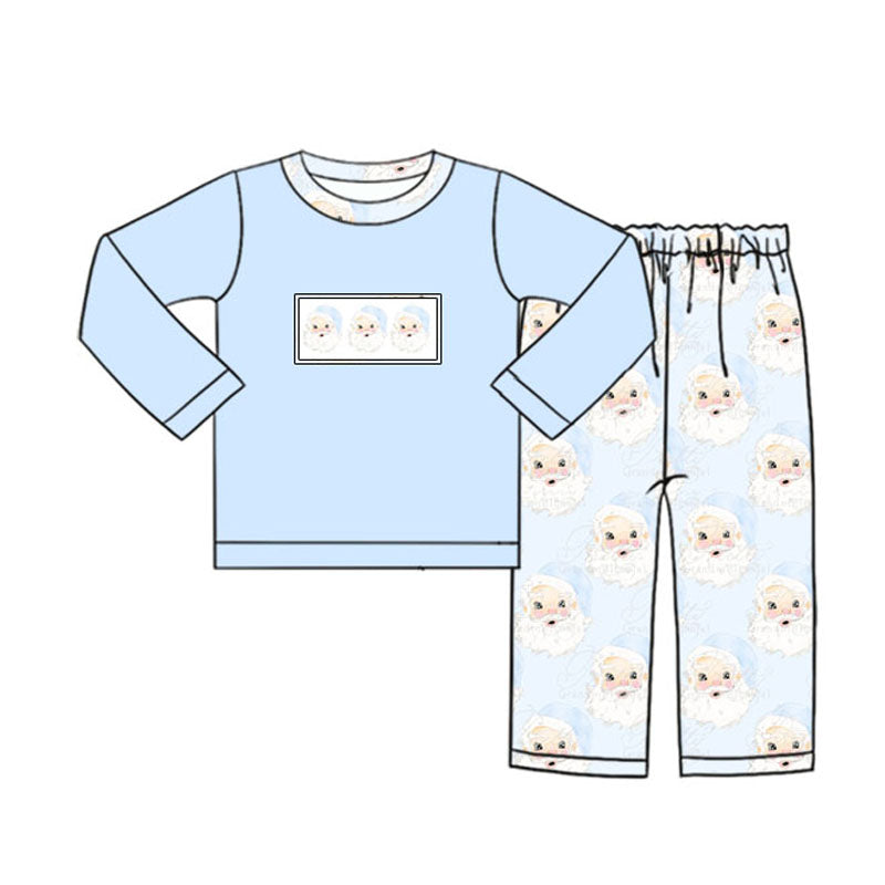 Light blue santa kids boys Christmas clothing