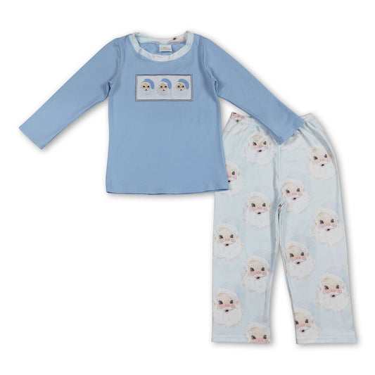 Light blue santa kids boys Christmas clothing