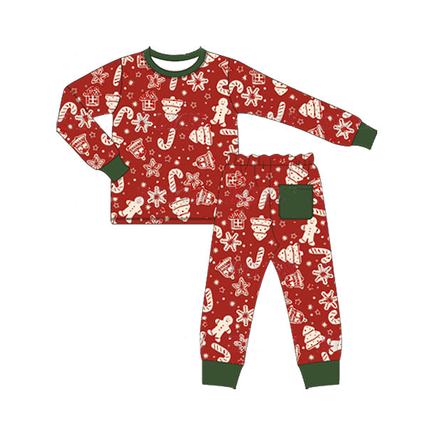 Christmas tree gingerbread baby kids pajamas