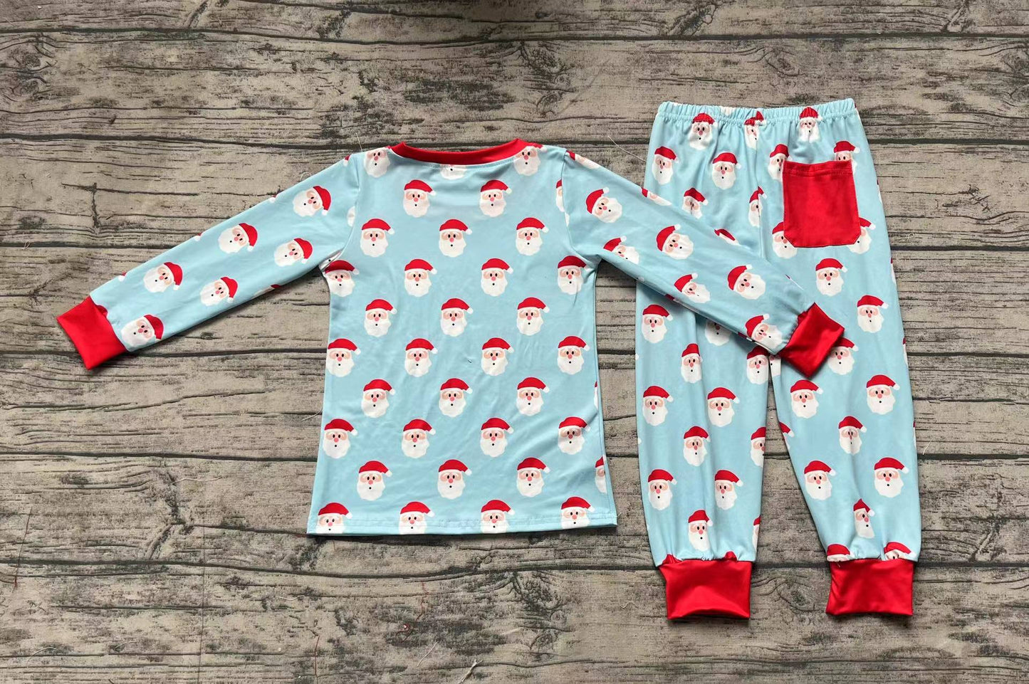 Santa long sleeves kids boys Christmas pajamas