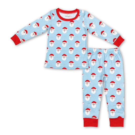 Santa long sleeves kids boys Christmas pajamas