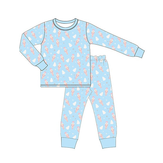 Light blue king ballet Christmas tree boys pajamas