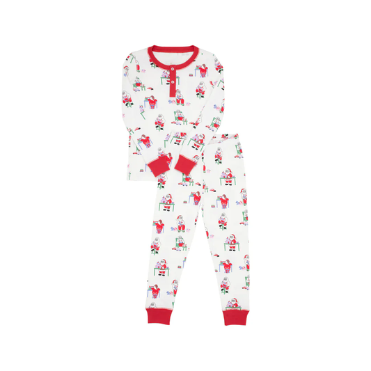 Long sleeves santa baby kids Christmas pajamas