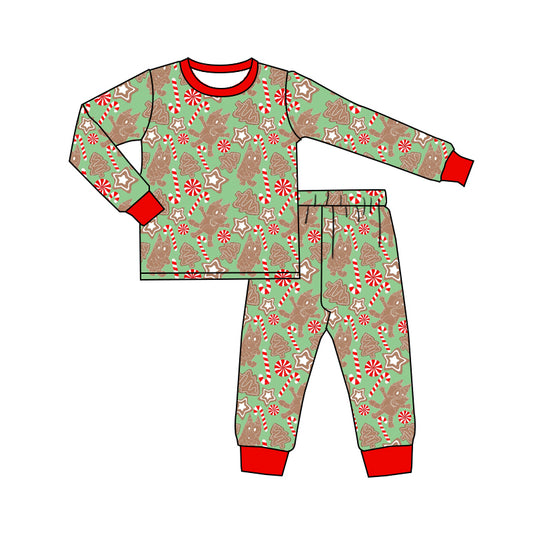 Christmas tree cake candy cane dog kids boys pajamas