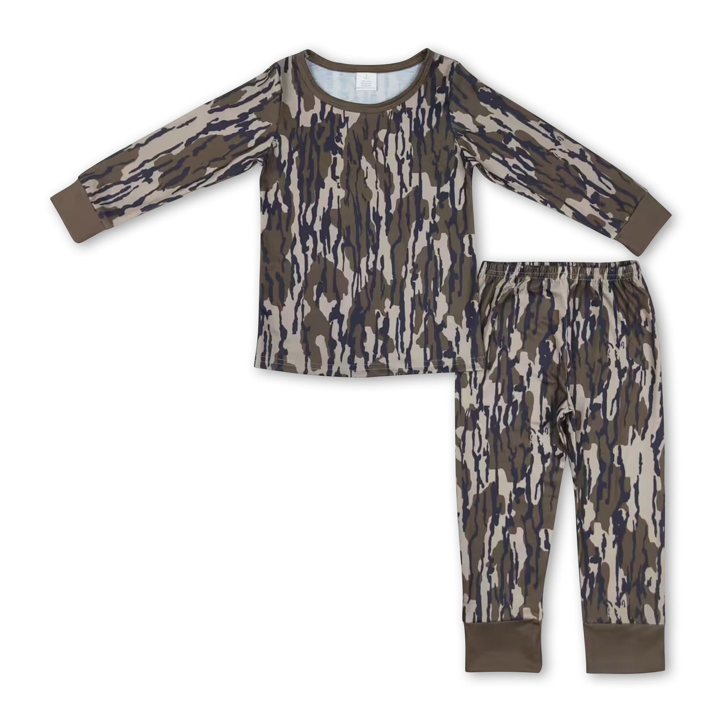 Long sleeves bottomland camo kids boys pajamas