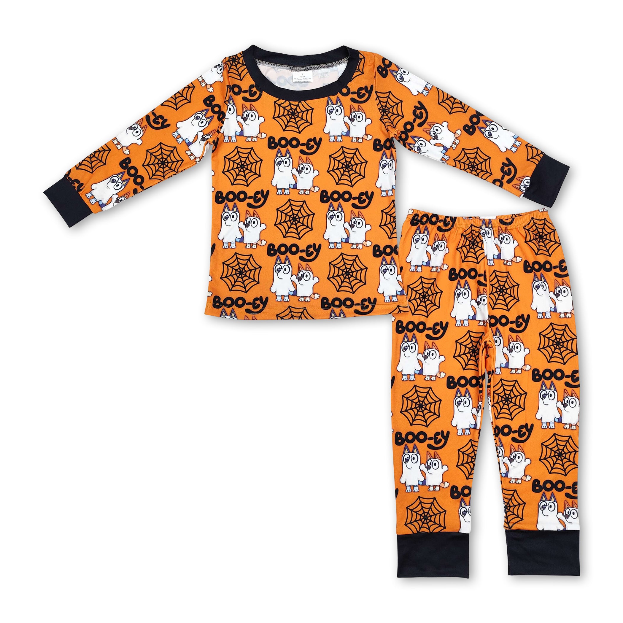 Pyjamas Boo Long sleeves boo dog spider web boys Halloween pajamas – Western Kids ...