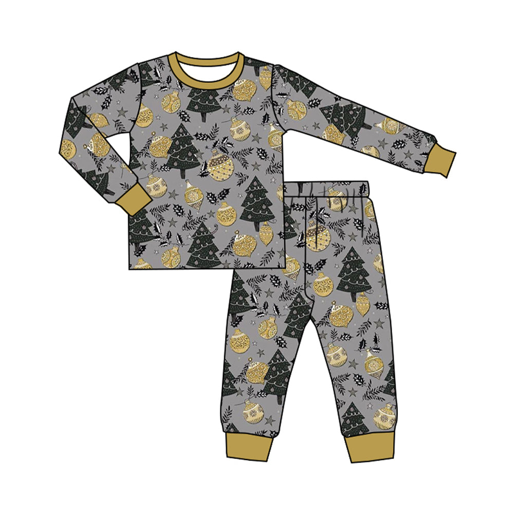 Christmas tree jingle bell baby kids pajamas