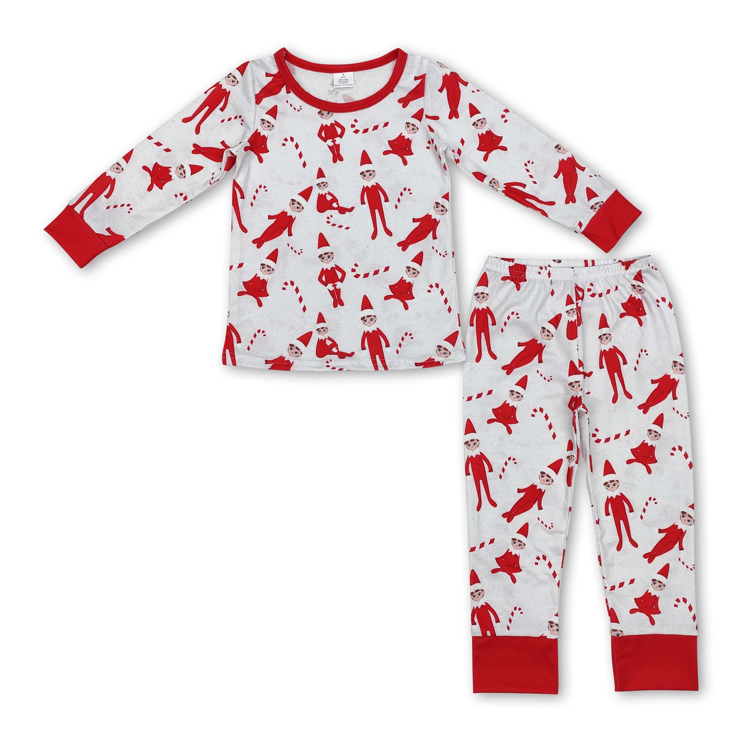 Red Christmas hat candy cane kids boys pajamas