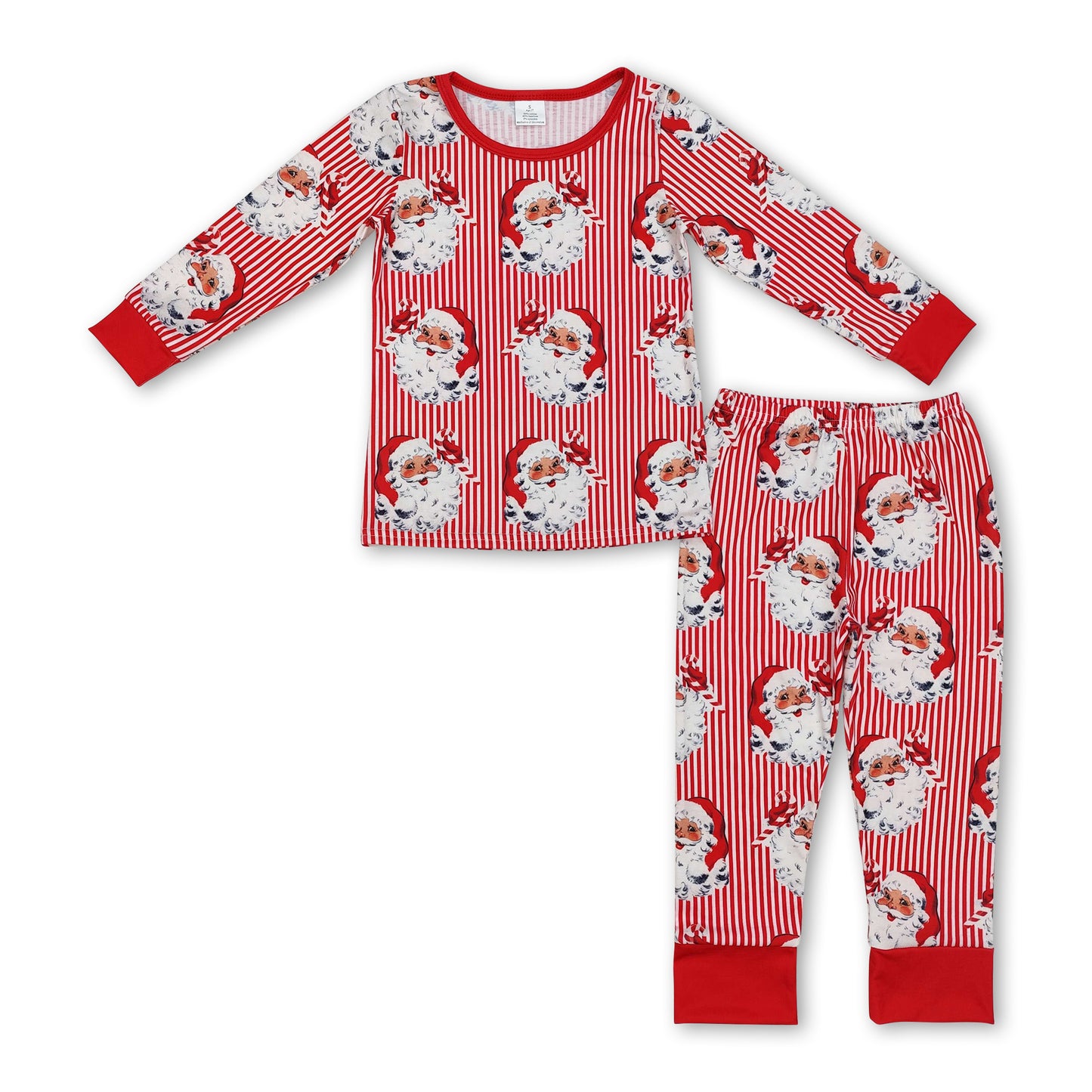 Stripe santa long sleeves kids boys Christmas pajamas