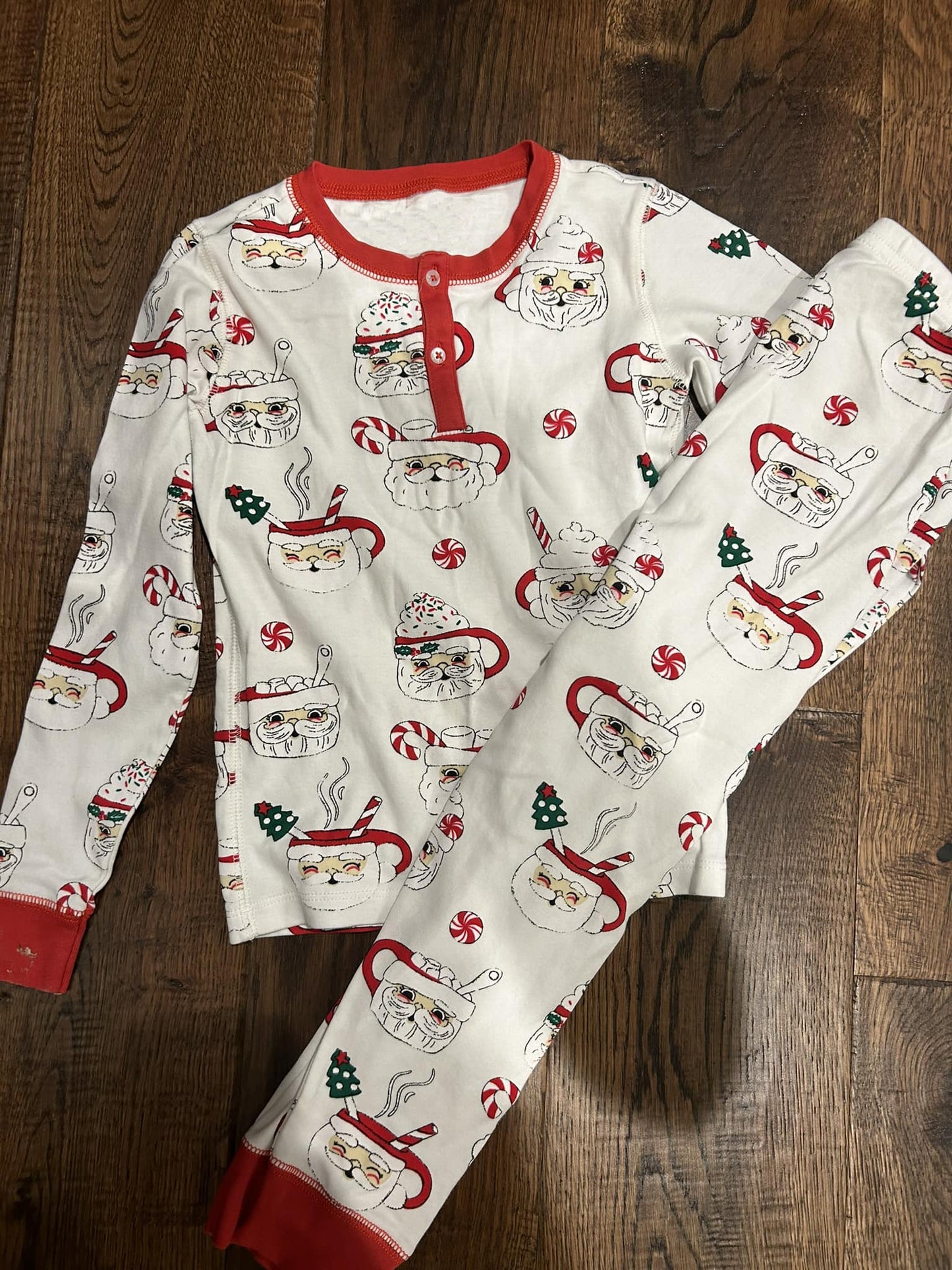Santa cup milk cake baby kids Christmas pajamas