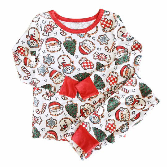 Christmas tree santa snowman gloves kids pajamas