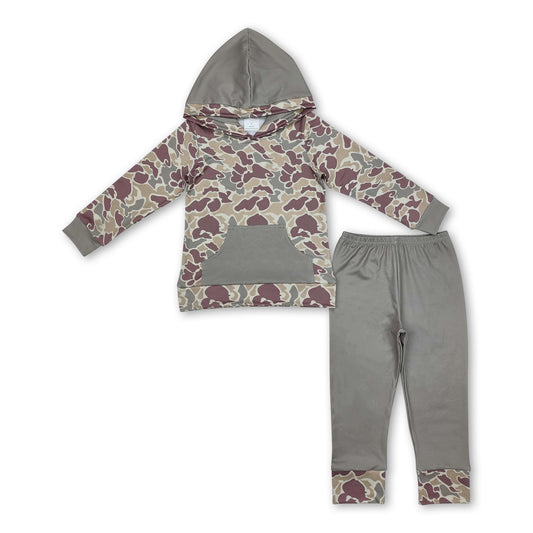 Camo pocket hoodie pants kids boys clothes