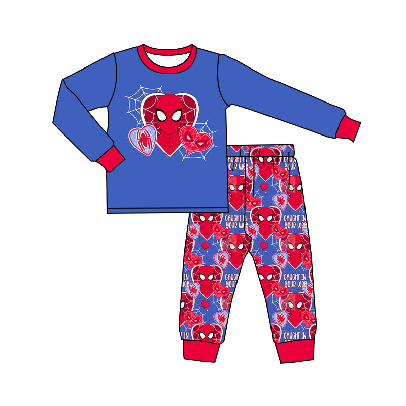 Long sleeves spider heart kids boys valentine's clothes