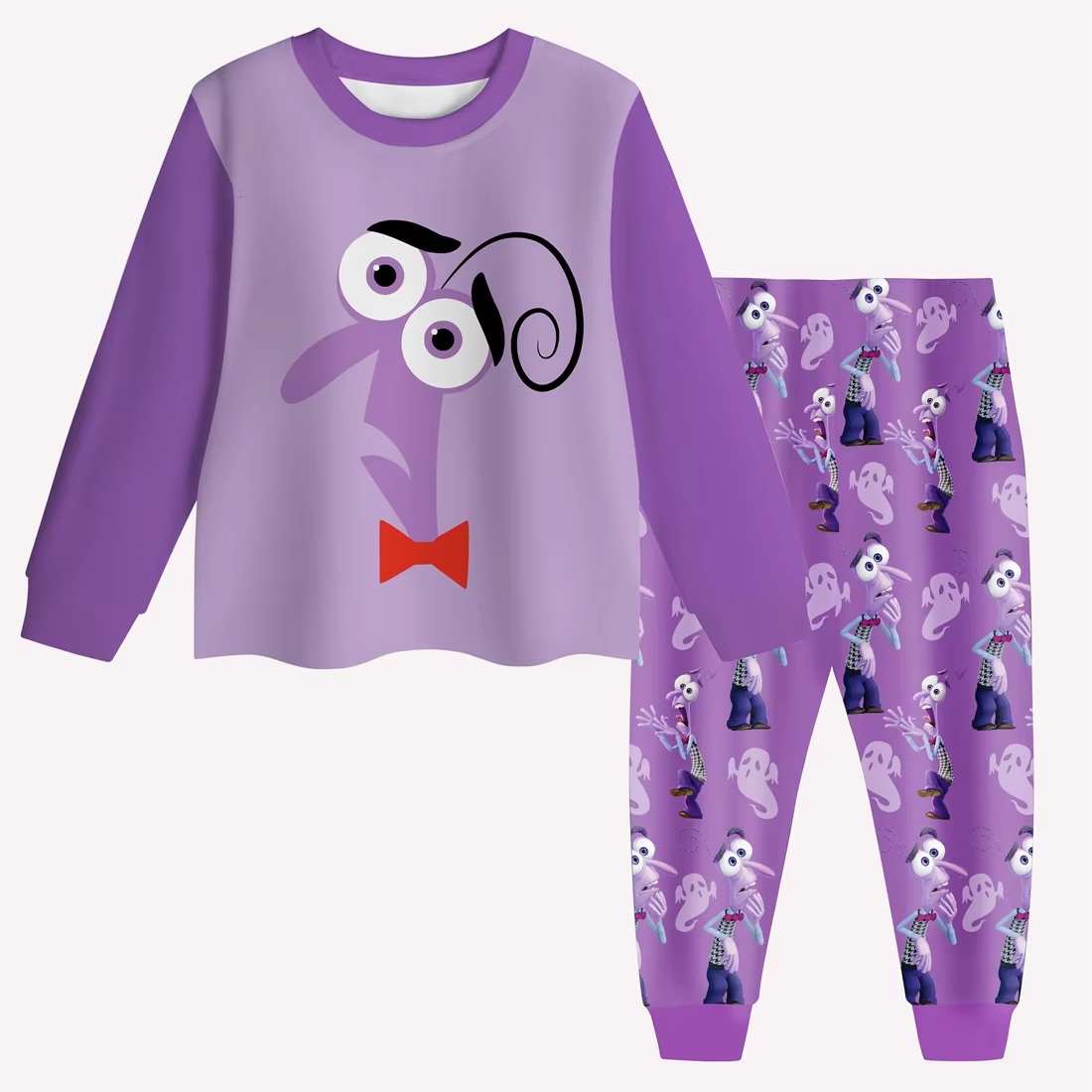 Long sleeves purple top pants baby kids pajamas