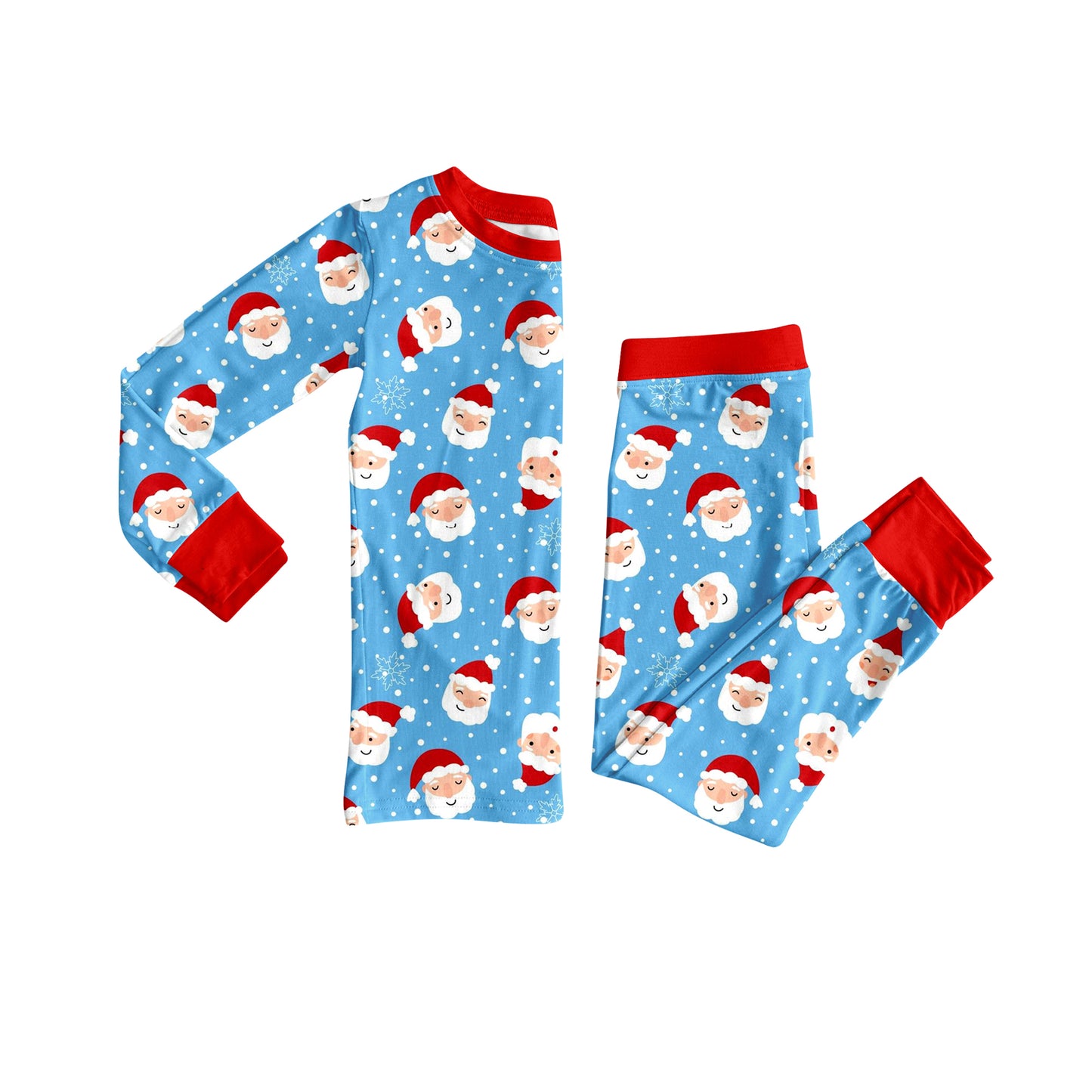 Santa long sleeves top pants boys Christmas pajamas
